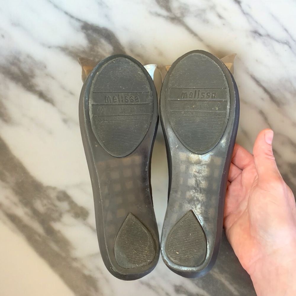 Charcoal Gray Gold Butterfly Melissa Ultragirl Adult Women’s Slip On Shoes - Picture 5 of 12